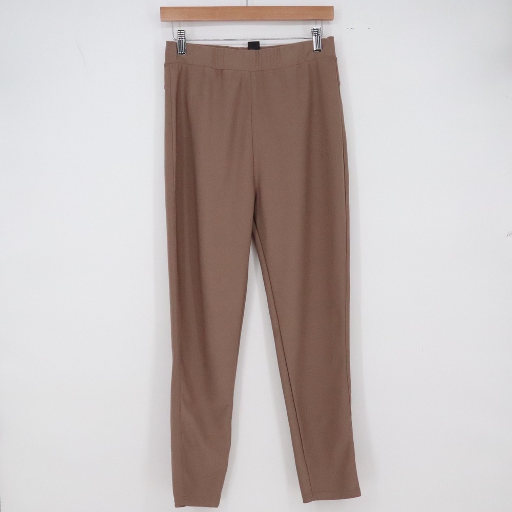 I Believe Pants Womens L Slim Leg Taupe Brown High Rise Stretch Excellent